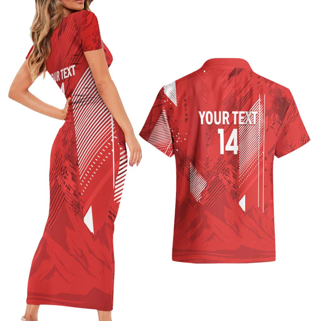 Switzerland Football Custom Couples Matching Short Sleeve Bodycon Dress and Hawaiian Shirt Go Nati Swiss Alps Grunge Style