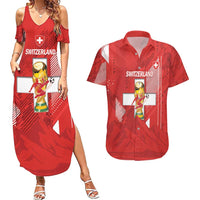 Switzerland Football Custom Couples Matching Summer Maxi Dress and Hawaiian Shirt Go Nati Swiss Alps Grunge Style