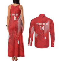 Switzerland Football Custom Couples Matching Tank Maxi Dress and Long Sleeve Button Shirt Go Nati Swiss Alps Grunge Style
