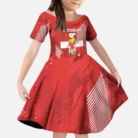 Switzerland Football Custom Family Matching Long Sleeve Bodycon Dress and Hawaiian Shirt Go Nati Swiss Alps Grunge Style