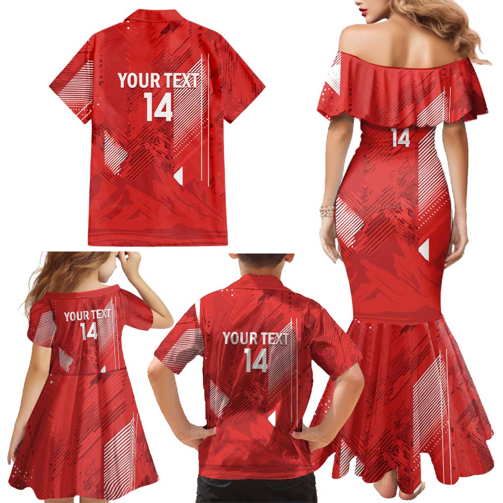 Switzerland Football Custom Family Matching Mermaid Dress and Hawaiian Shirt Go Nati Swiss Alps Grunge Style
