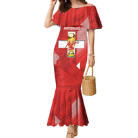 Switzerland Football Custom Family Matching Mermaid Dress and Hawaiian Shirt Go Nati Swiss Alps Grunge Style