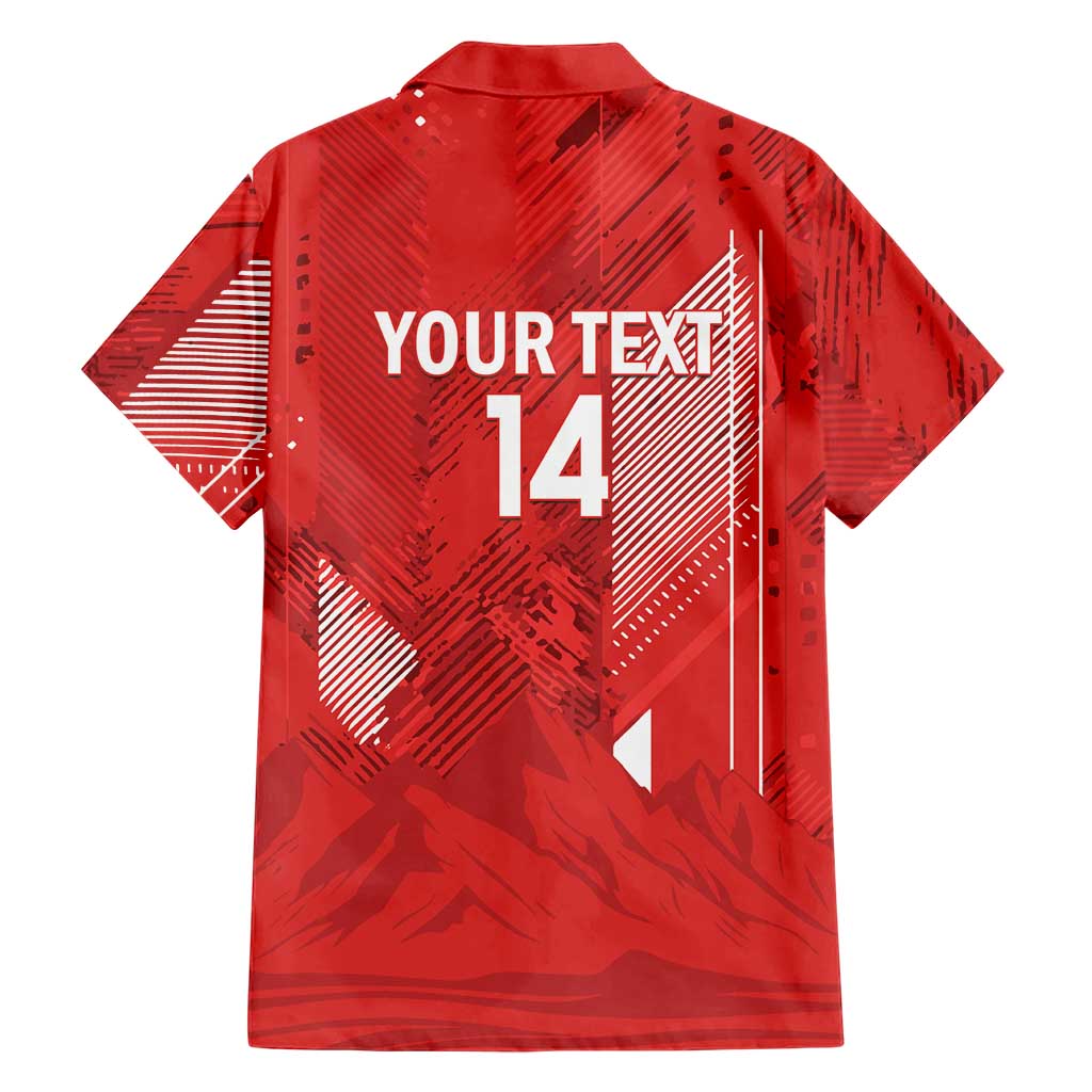 Switzerland Football Custom Family Matching Off Shoulder Short Dress and Hawaiian Shirt Go Nati Swiss Alps Grunge Style