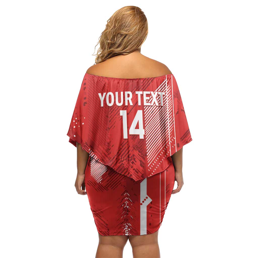 Switzerland Football Custom Family Matching Off Shoulder Short Dress and Hawaiian Shirt Go Nati Swiss Alps Grunge Style