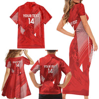 Switzerland Football Custom Family Matching Short Sleeve Bodycon Dress and Hawaiian Shirt Go Nati Swiss Alps Grunge Style