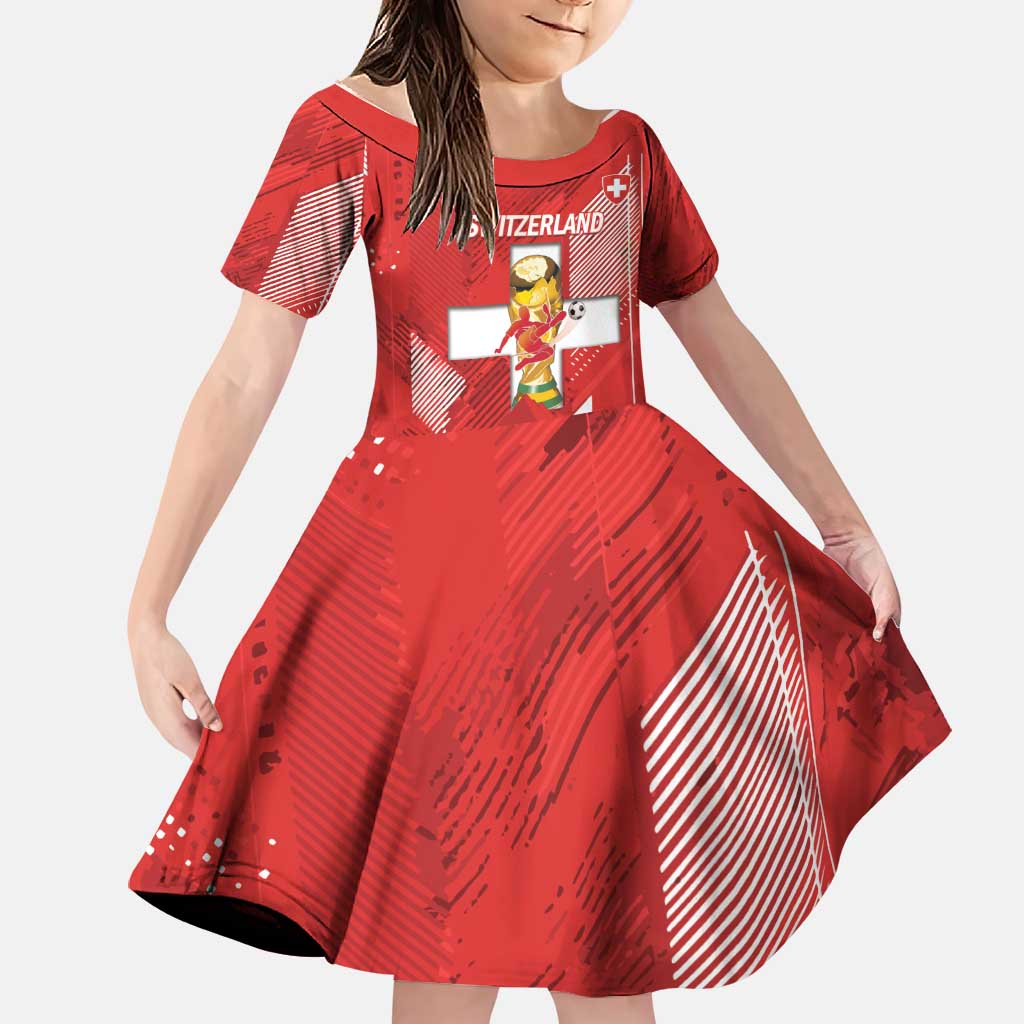 Switzerland Football Custom Family Matching Summer Maxi Dress and Hawaiian Shirt Go Nati Swiss Alps Grunge Style