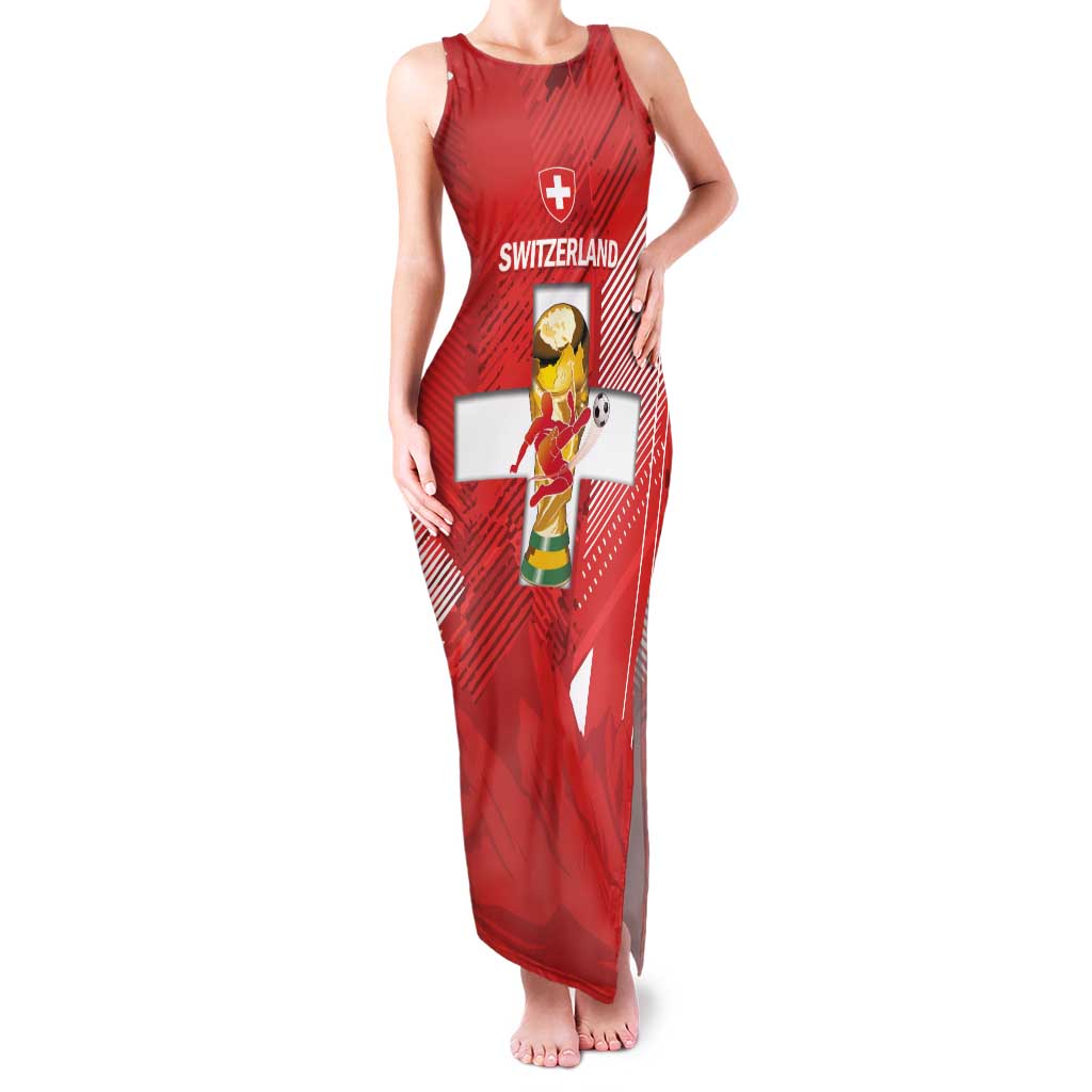 Switzerland Football Custom Family Matching Tank Maxi Dress and Hawaiian Shirt Go Nati Swiss Alps Grunge Style