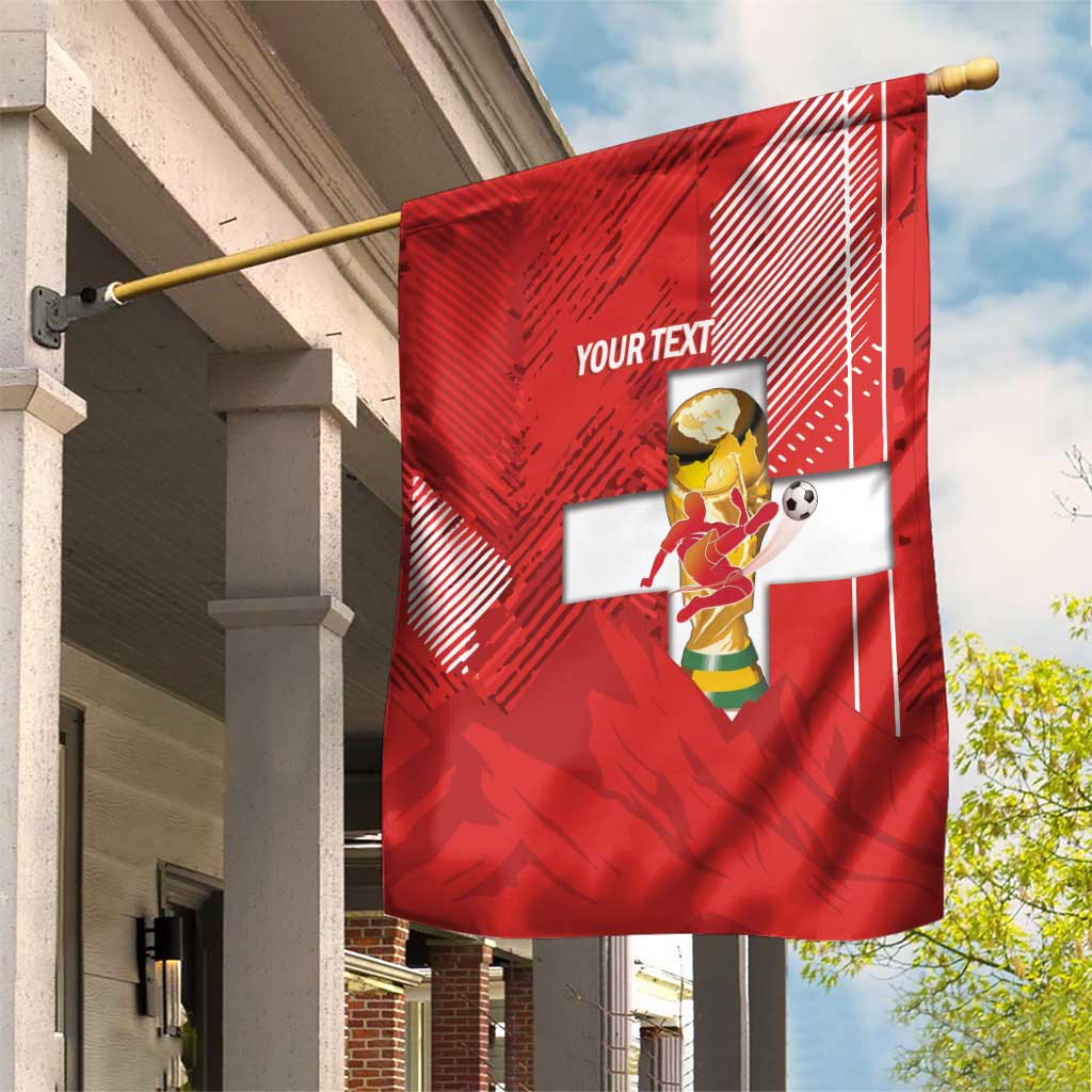 Switzerland Football Custom Garden Flag Go Nati Swiss Alps Grunge Style