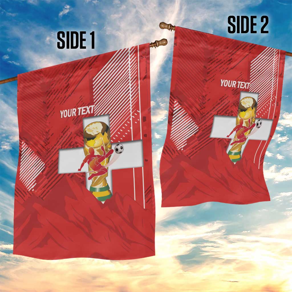 Switzerland Football Custom Garden Flag Go Nati Swiss Alps Grunge Style
