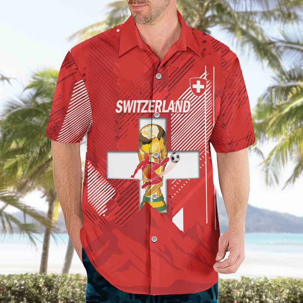 Switzerland Football Custom Hawaiian Shirt Go Nati Swiss Alps Grunge Style