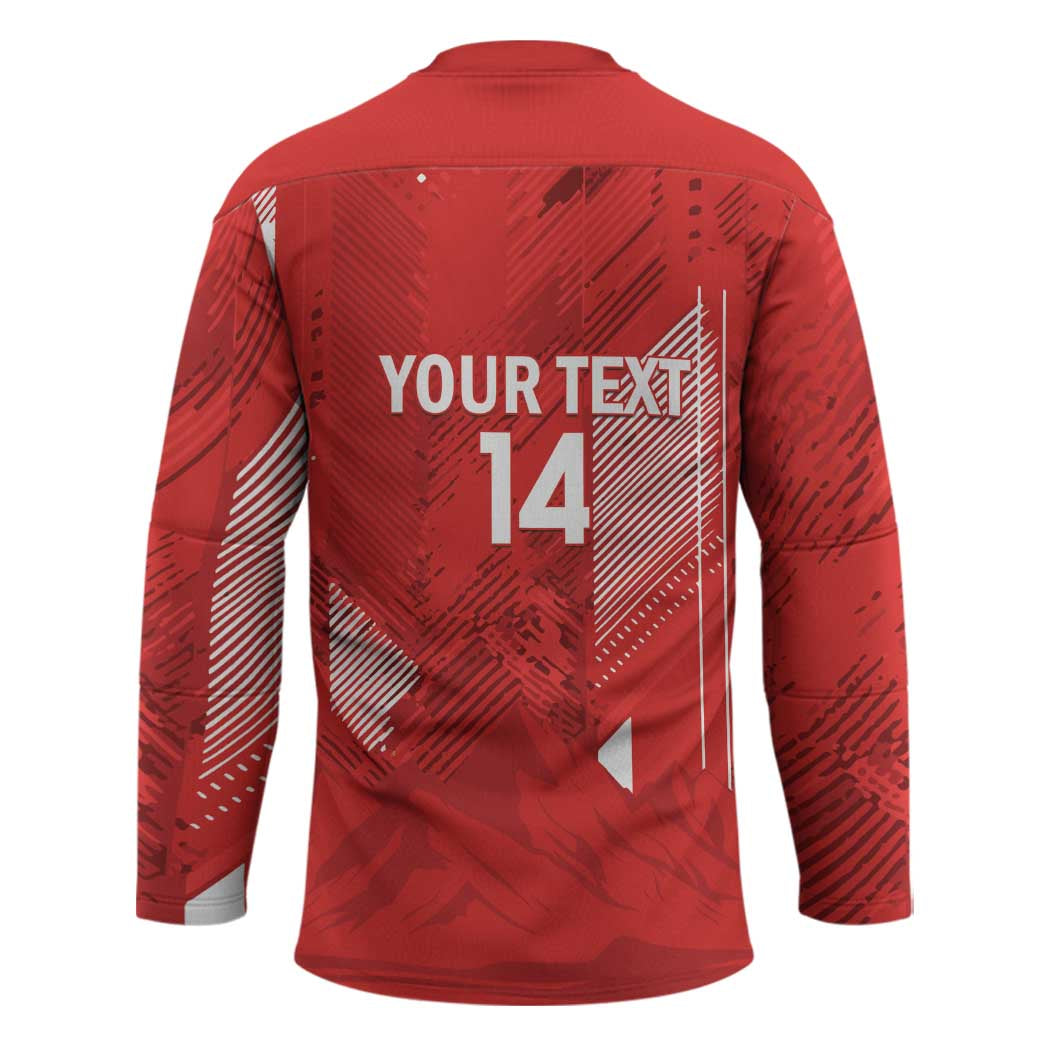 Switzerland Football Custom Hockey Jersey Go Nati Swiss Alps Grunge Style