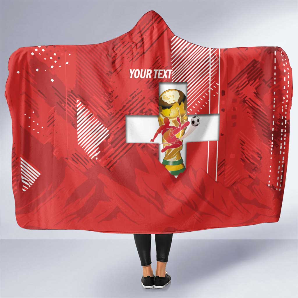 Switzerland Football Custom Hooded Blanket Go Nati Swiss Alps Grunge Style