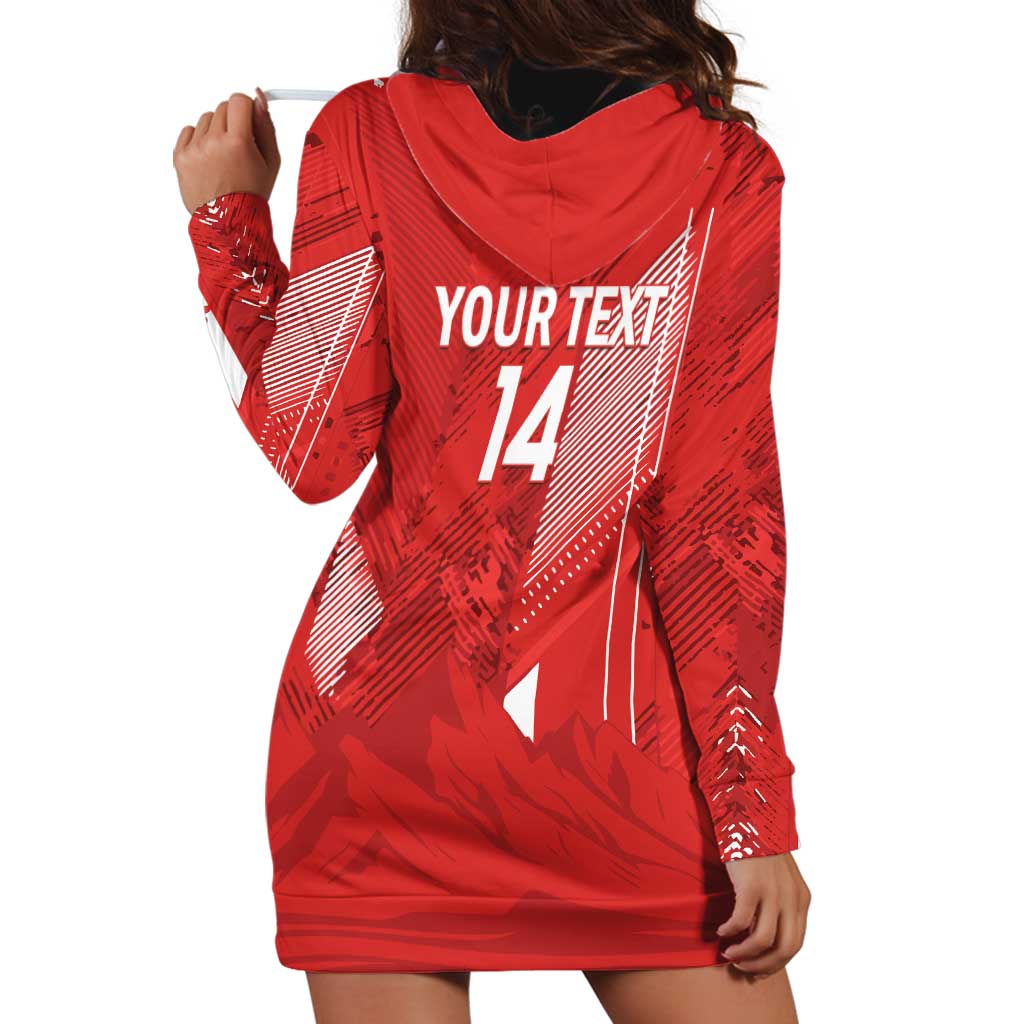 Switzerland Football Custom Hoodie Dress Go Nati Swiss Alps Grunge Style