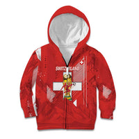 Switzerland Football Custom Kid Hoodie Go Nati Swiss Alps Grunge Style