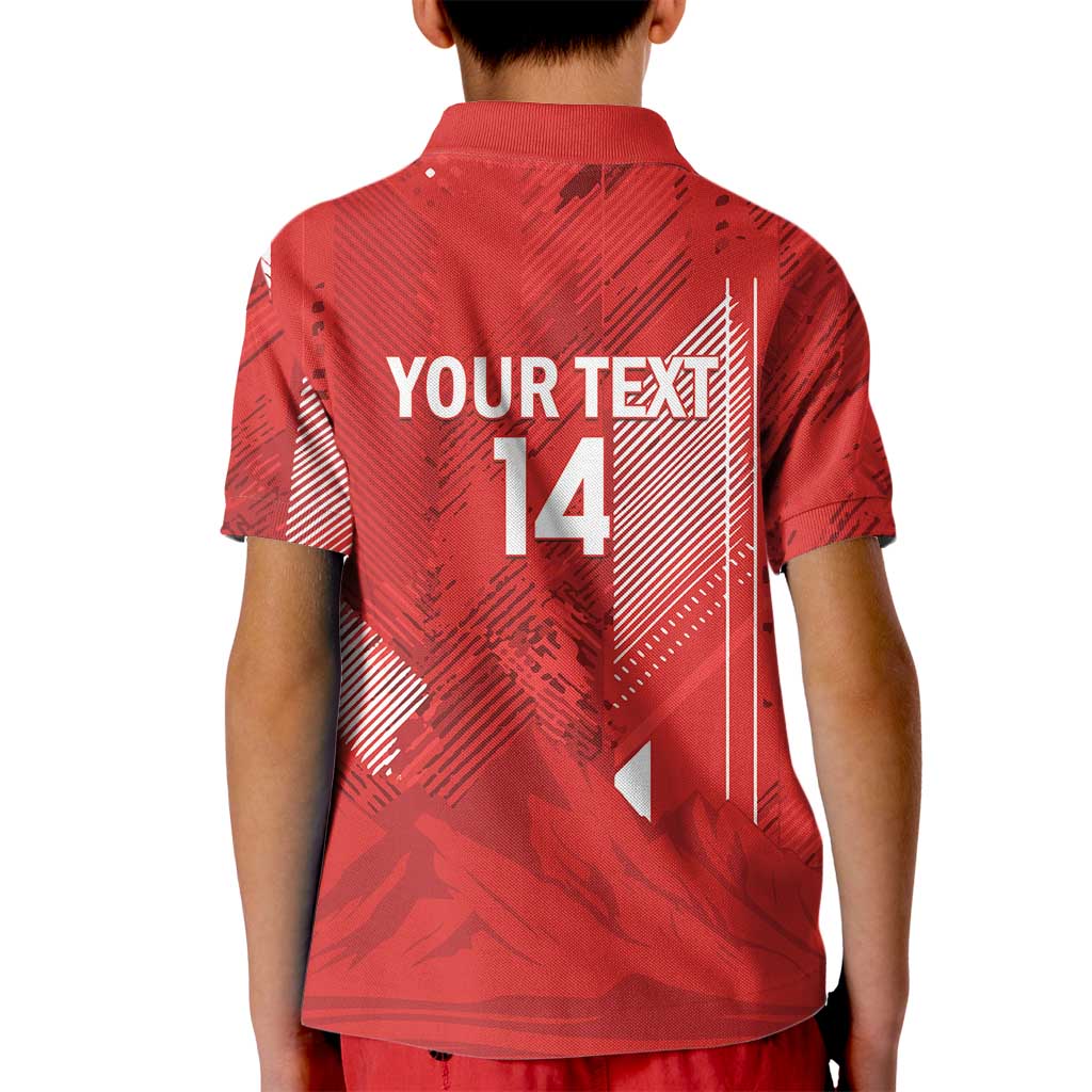 Switzerland Football Custom Kid Polo Shirt Go Nati Swiss Alps Grunge Style