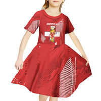 Switzerland Football Custom Kid Short Sleeve Dress Go Nati Swiss Alps Grunge Style