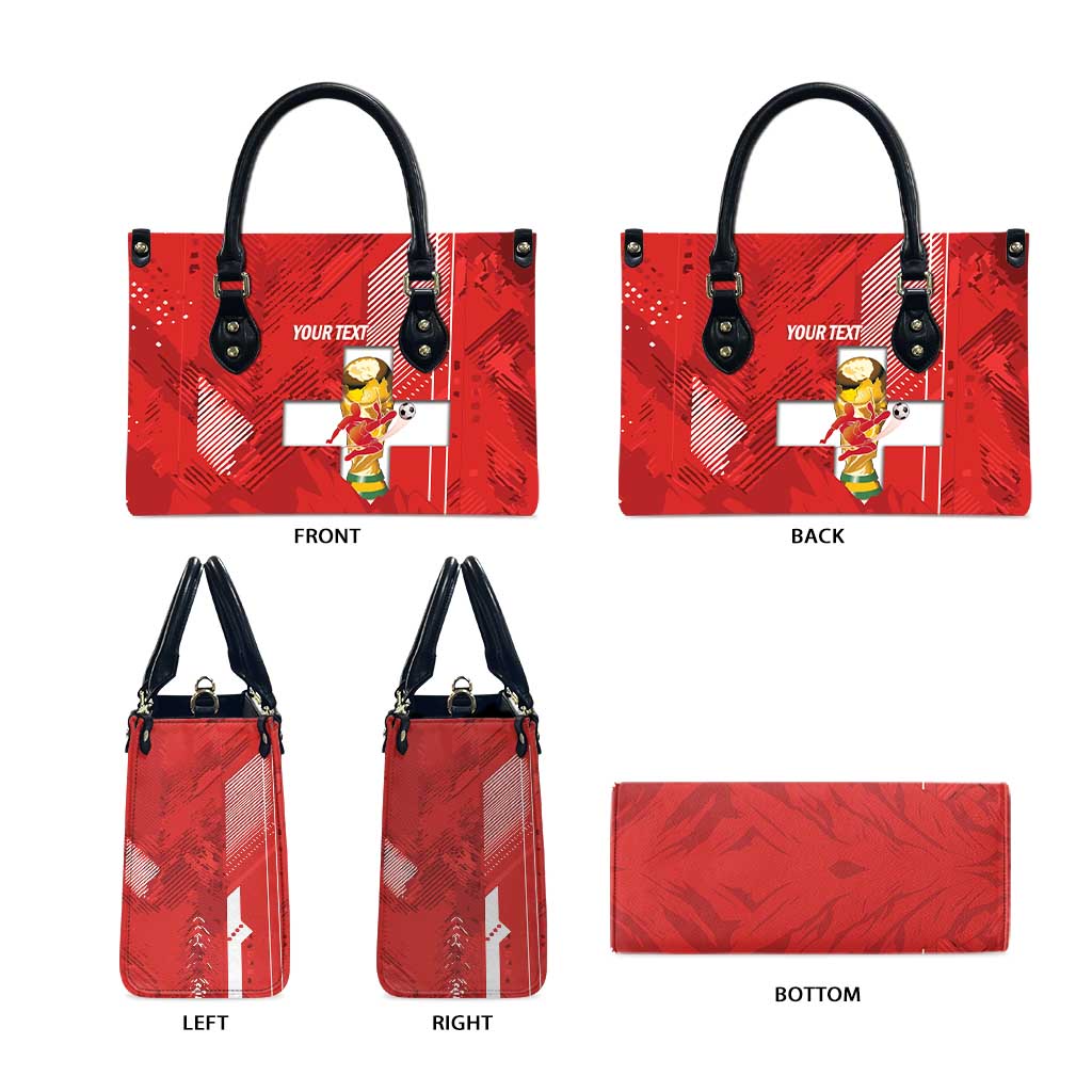 Switzerland Football Custom Leather Bag Go Nati Swiss Alps Grunge Style