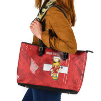 Switzerland Football Custom Leather Tote Bag Go Nati Swiss Alps Grunge Style