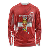 Switzerland Football Custom Long Sleeve Shirt Go Nati Swiss Alps Grunge Style