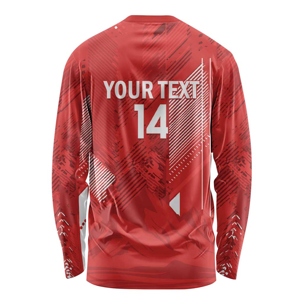 Switzerland Football Custom Long Sleeve Shirt Go Nati Swiss Alps Grunge Style