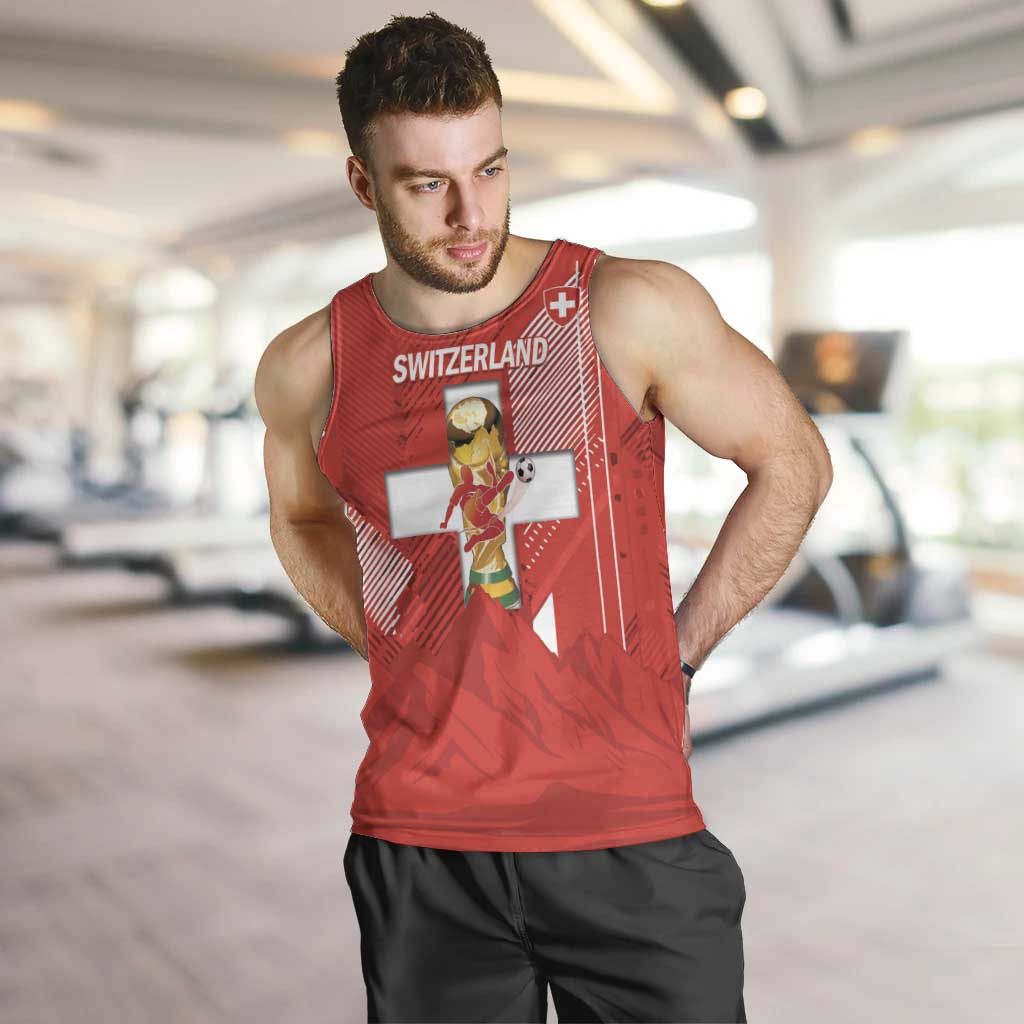 Switzerland Football Custom Men Tank Top Go Nati Swiss Alps Grunge Style