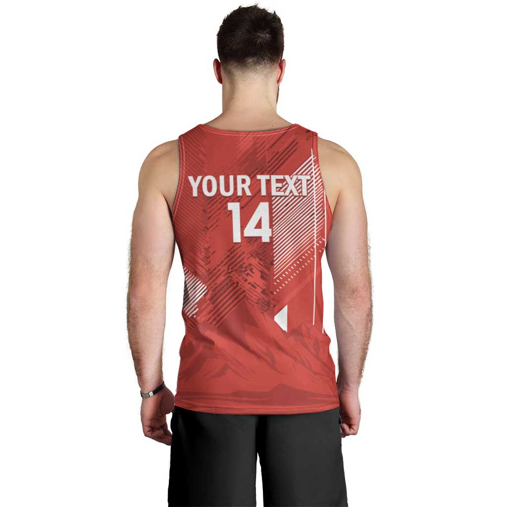 Switzerland Football Custom Men Tank Top Go Nati Swiss Alps Grunge Style