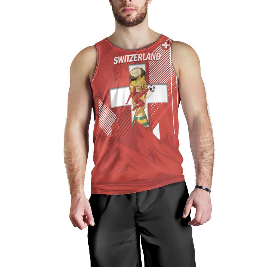 Switzerland Football Custom Men Tank Top Go Nati Swiss Alps Grunge Style