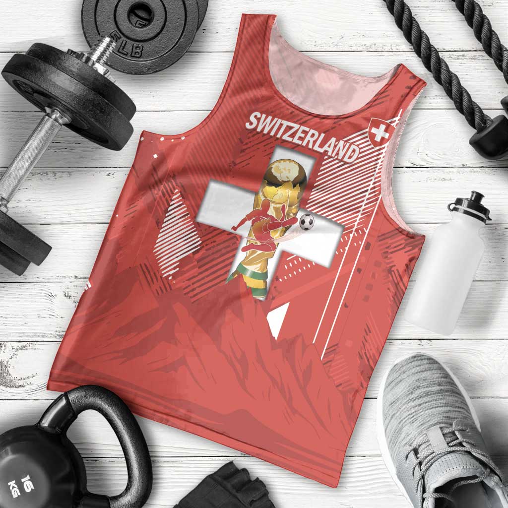Switzerland Football Custom Men Tank Top Go Nati Swiss Alps Grunge Style