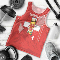 Switzerland Football Custom Men Tank Top Go Nati Swiss Alps Grunge Style