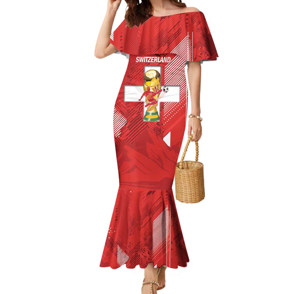 Switzerland Football Custom Mermaid Dress Go Nati Swiss Alps Grunge Style