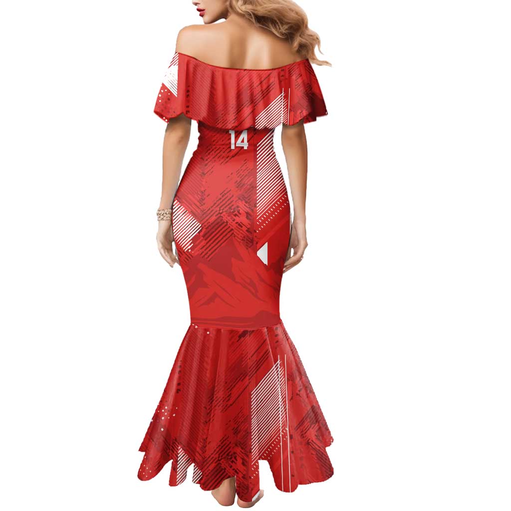 Switzerland Football Custom Mermaid Dress Go Nati Swiss Alps Grunge Style