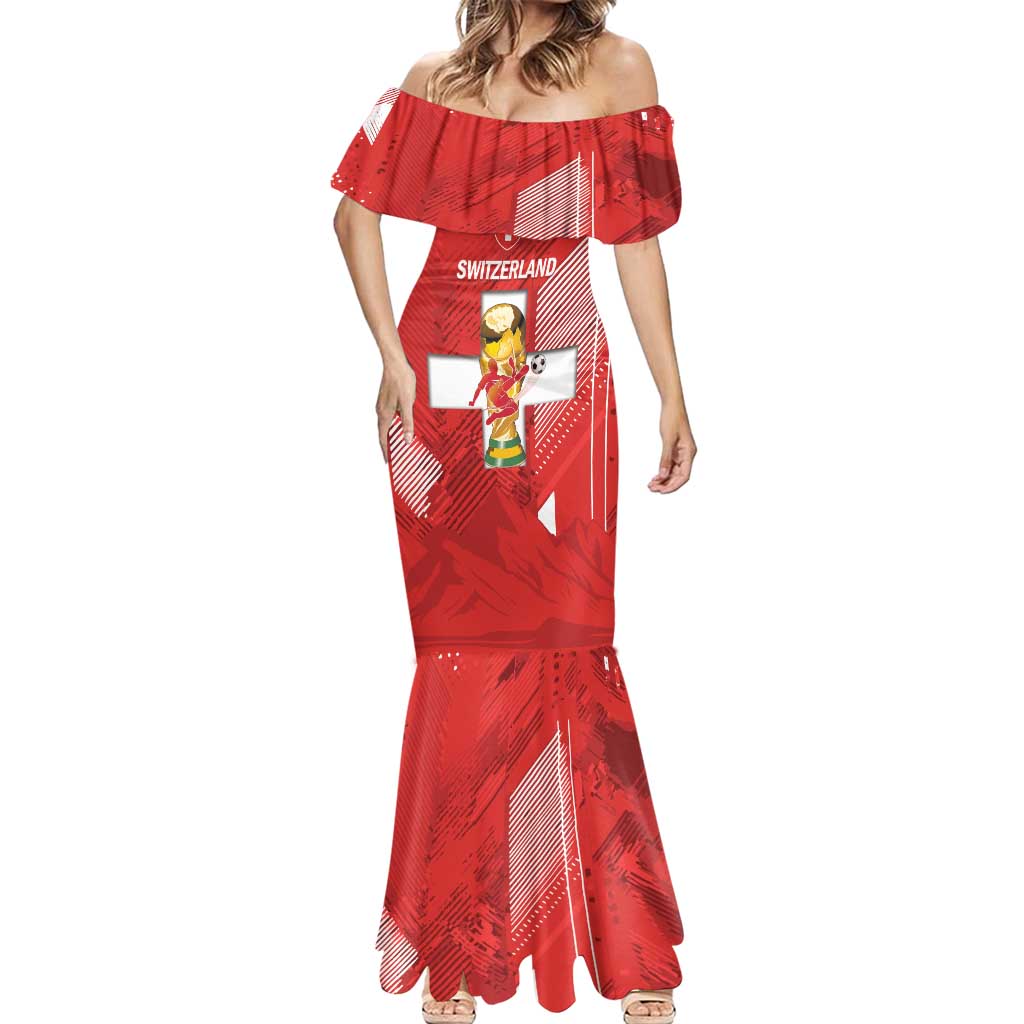 Switzerland Football Custom Mermaid Dress Go Nati Swiss Alps Grunge Style