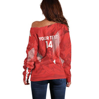 Switzerland Football Custom Off Shoulder Sweater Go Nati Swiss Alps Grunge Style