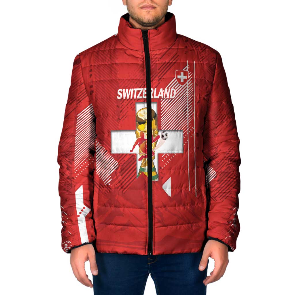 Switzerland Football Custom Padded Jacket Go Nati Swiss Alps Grunge Style