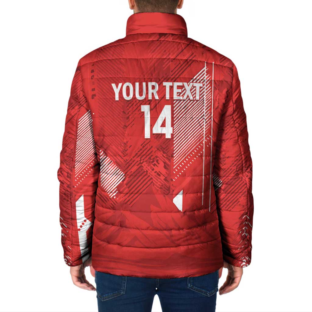 Switzerland Football Custom Padded Jacket Go Nati Swiss Alps Grunge Style