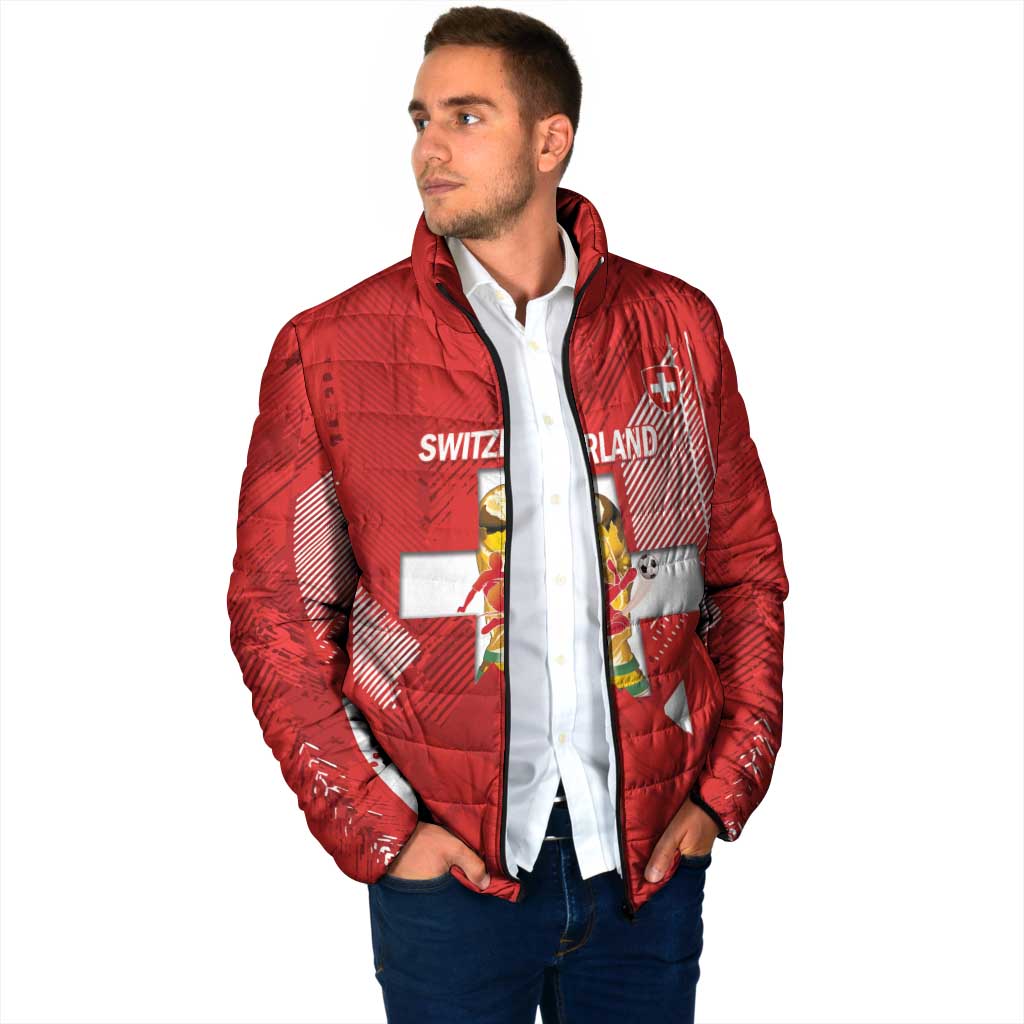 Switzerland Football Custom Padded Jacket Go Nati Swiss Alps Grunge Style