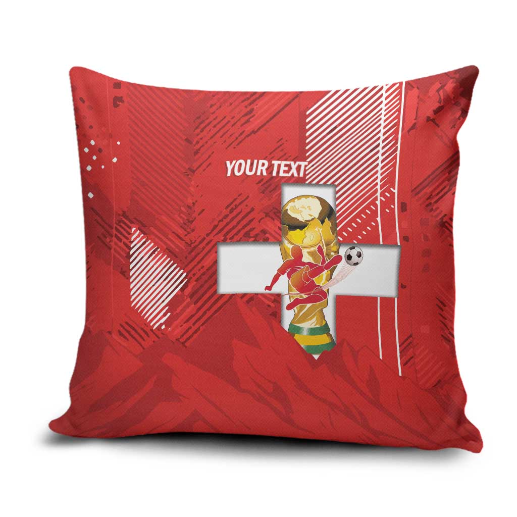 Switzerland Football Custom Pillow Cover Go Nati Swiss Alps Grunge Style