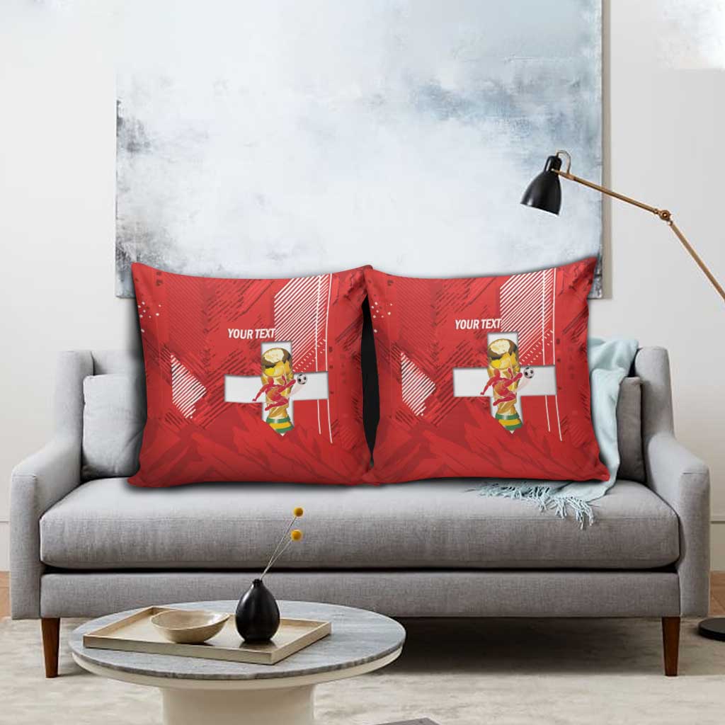 Switzerland Football Custom Pillow Cover Go Nati Swiss Alps Grunge Style