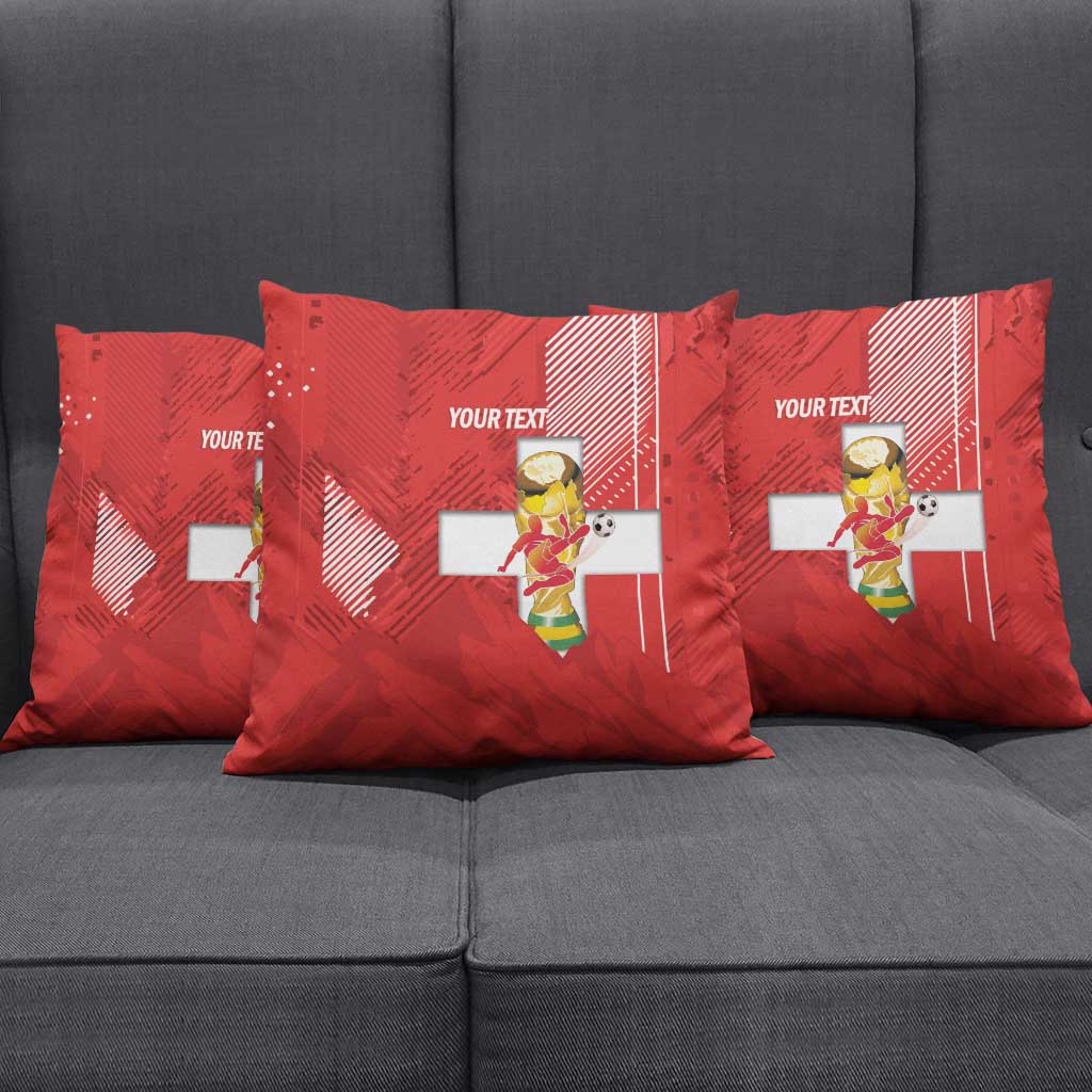 Switzerland Football Custom Pillow Cover Go Nati Swiss Alps Grunge Style