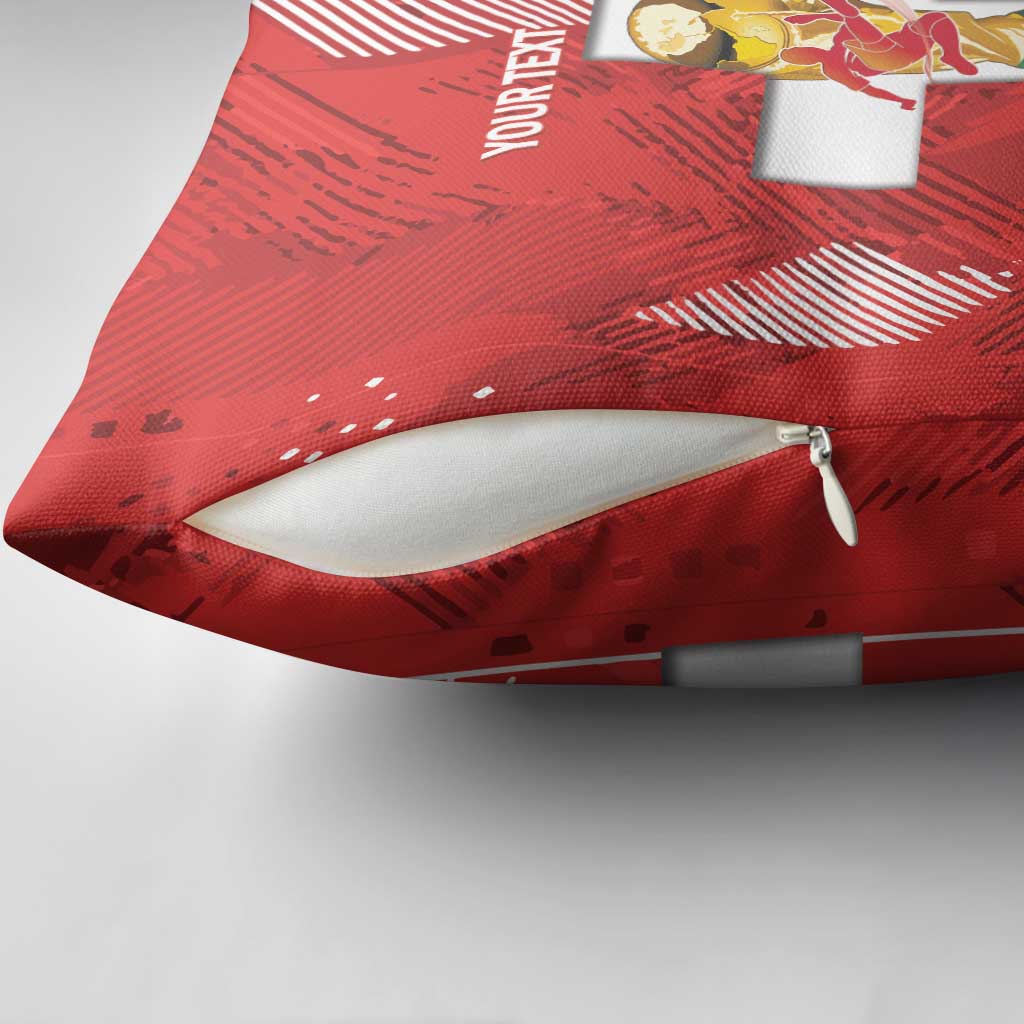 Switzerland Football Custom Pillow Cover Go Nati Swiss Alps Grunge Style