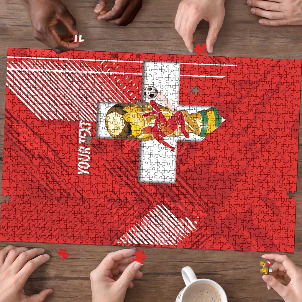 Switzerland Football Custom Puzzle Go Nati Swiss Alps Grunge Style