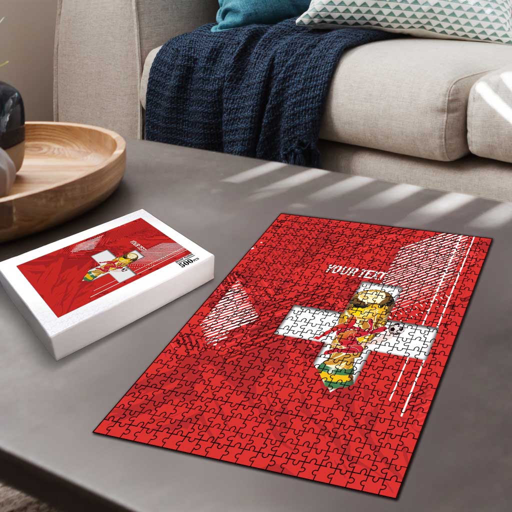 Switzerland Football Custom Puzzle Go Nati Swiss Alps Grunge Style