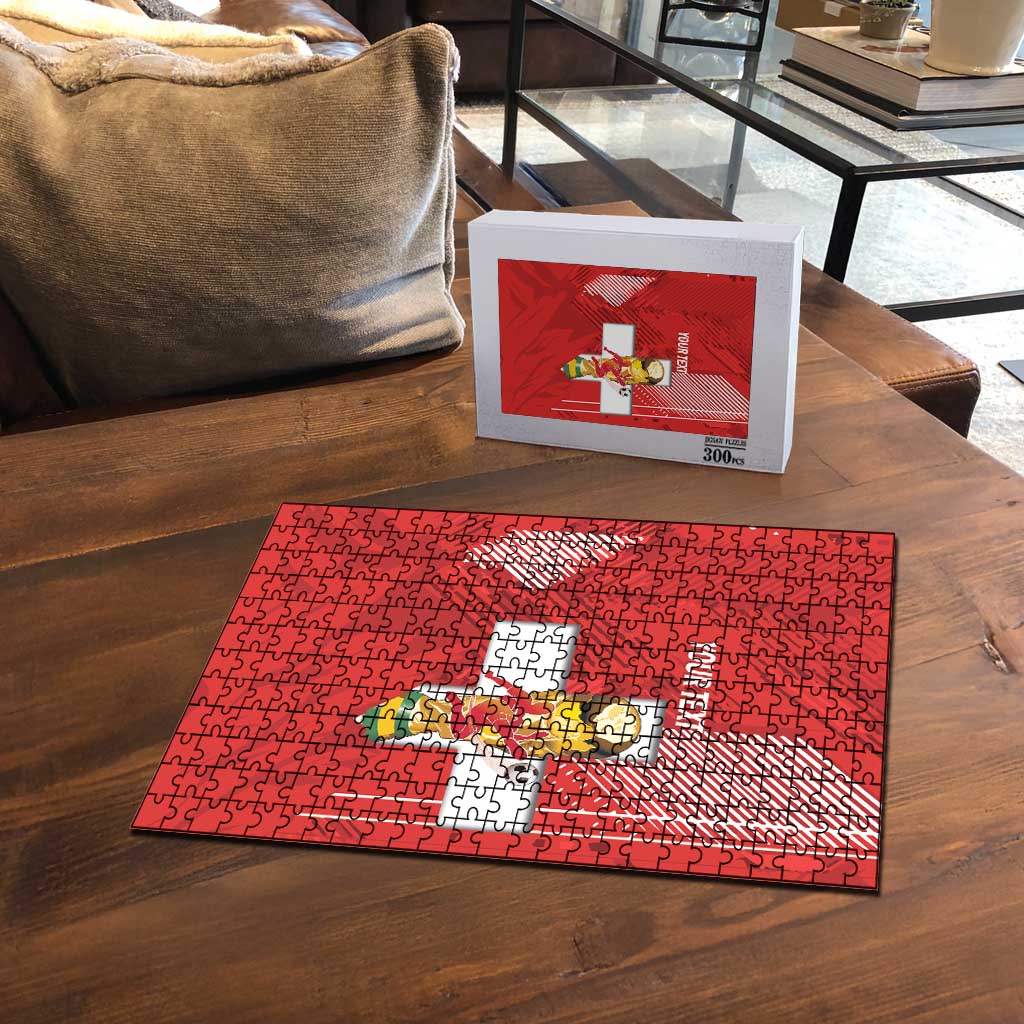 Switzerland Football Custom Puzzle Go Nati Swiss Alps Grunge Style