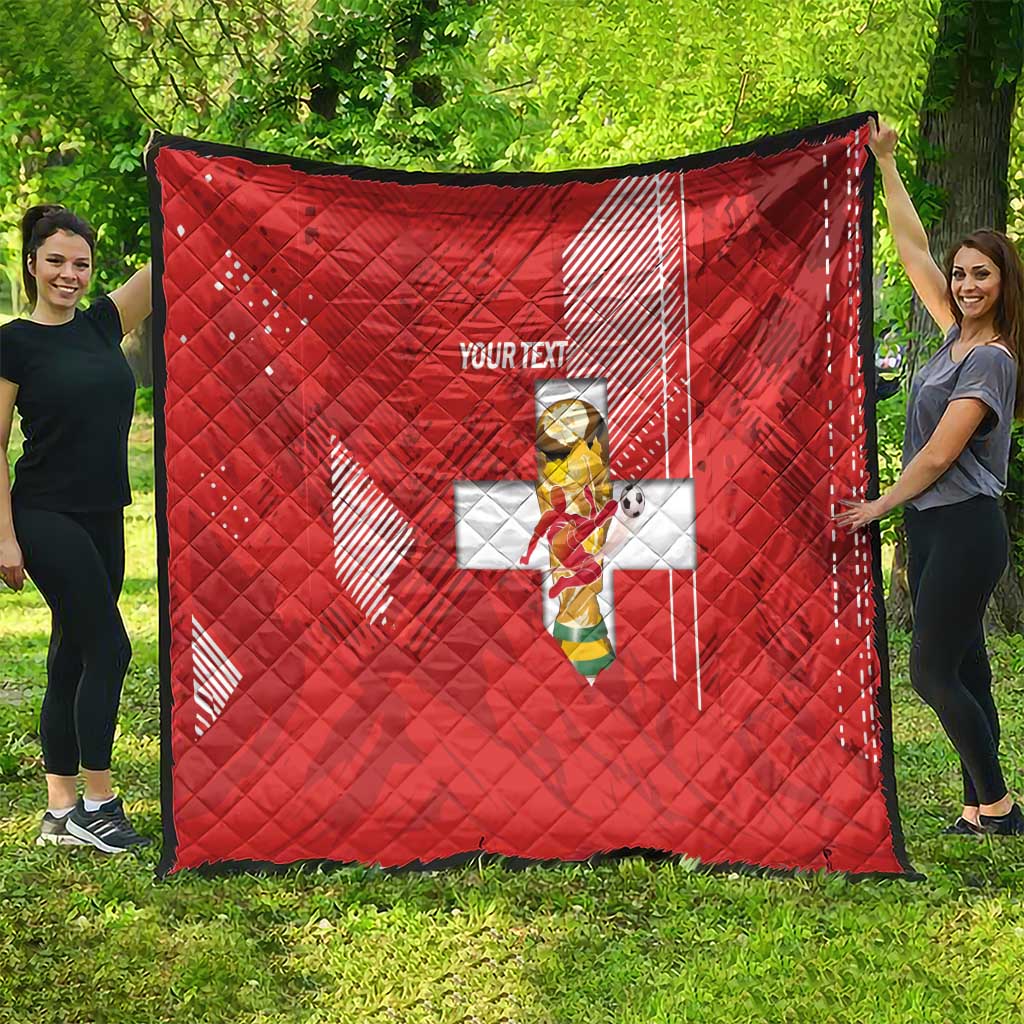 Switzerland Football Custom Quilt Go Nati Swiss Alps Grunge Style