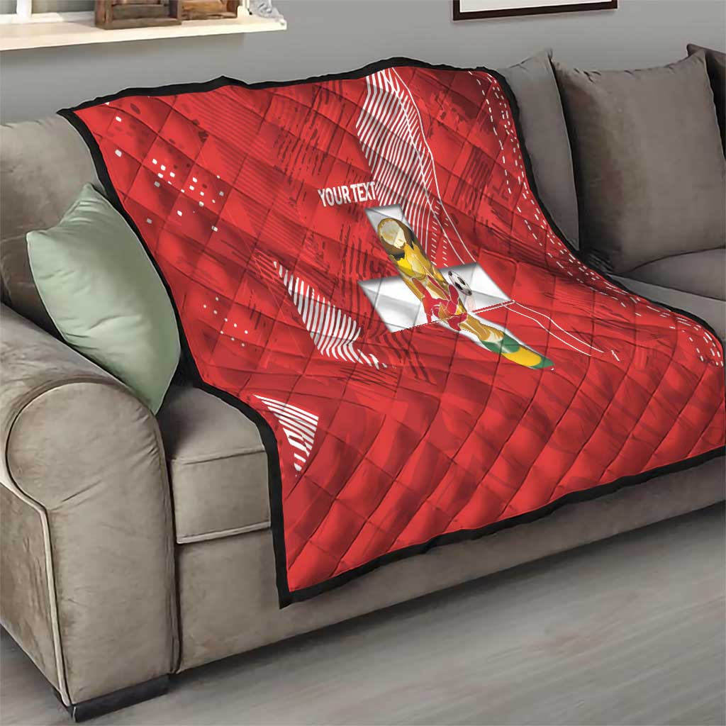 Switzerland Football Custom Quilt Go Nati Swiss Alps Grunge Style