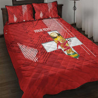 Switzerland Football Custom Quilt Bed Set Go Nati Swiss Alps Grunge Style
