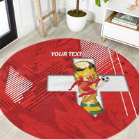 Switzerland Football Custom Round Carpet Go Nati Swiss Alps Grunge Style