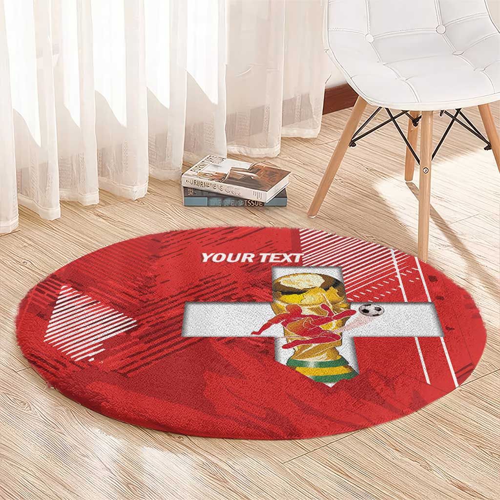 Switzerland Football Custom Round Carpet Go Nati Swiss Alps Grunge Style