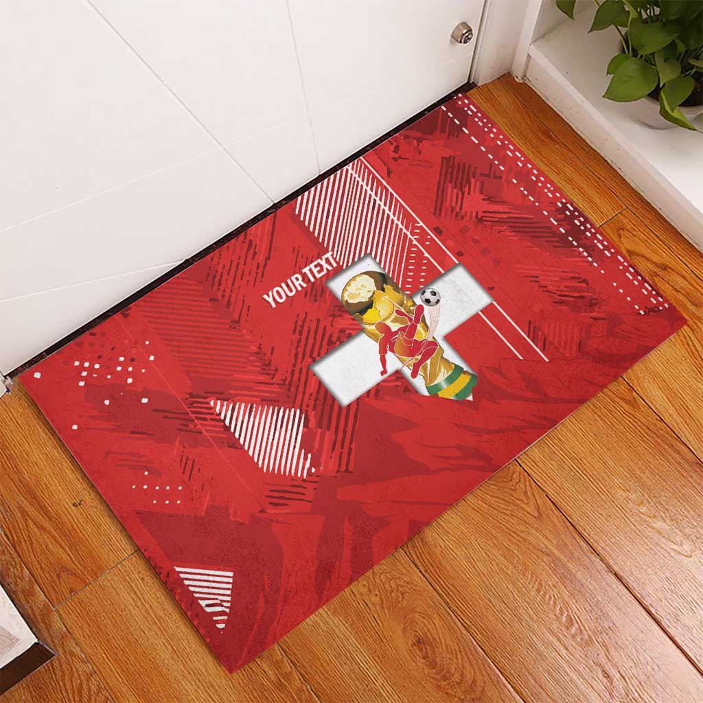 Switzerland Football Custom Rubber Doormat Go Nati Swiss Alps Grunge Style