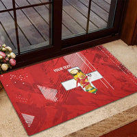 Switzerland Football Custom Rubber Doormat Go Nati Swiss Alps Grunge Style